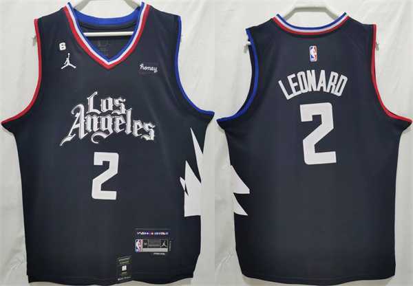 Men%27s Los Angeles Clippers #2 Kawhi Leonard Black Stitched Jersey